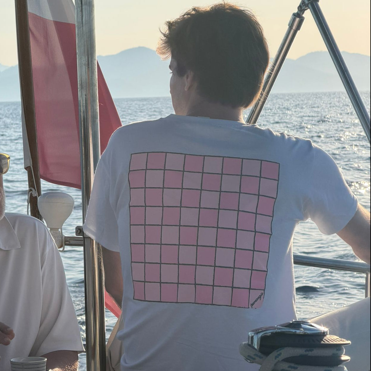 Checkers tee - Fenicottero